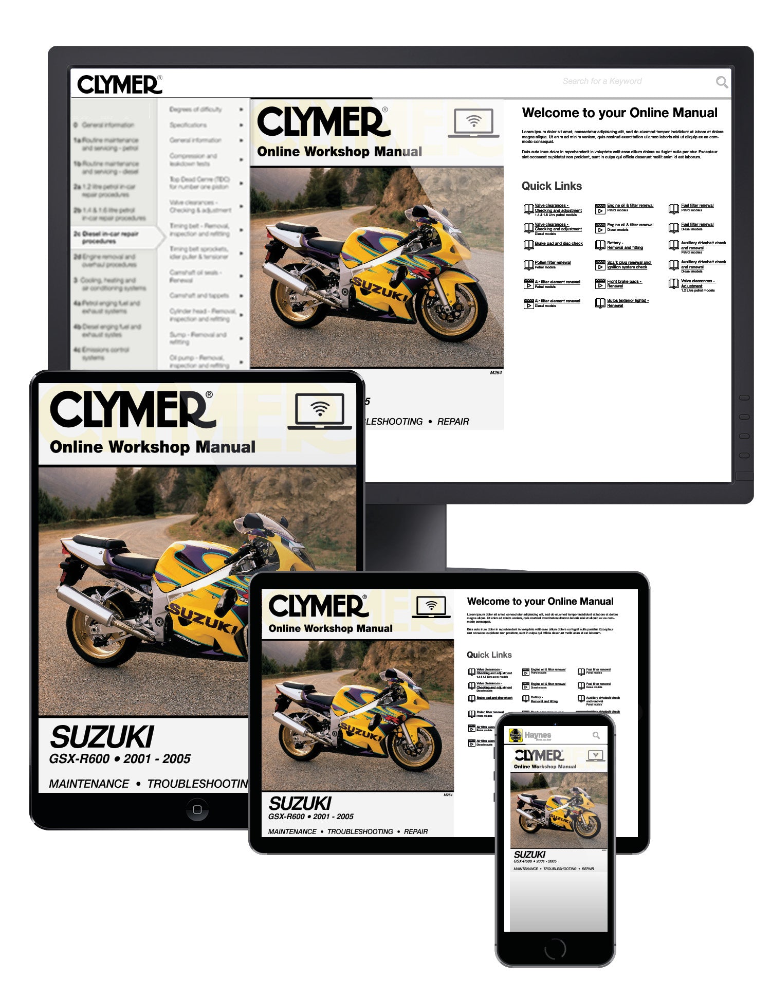 Suzuki GSX-R600 Series Motorcycle (2001-2005) Service Repair Manual