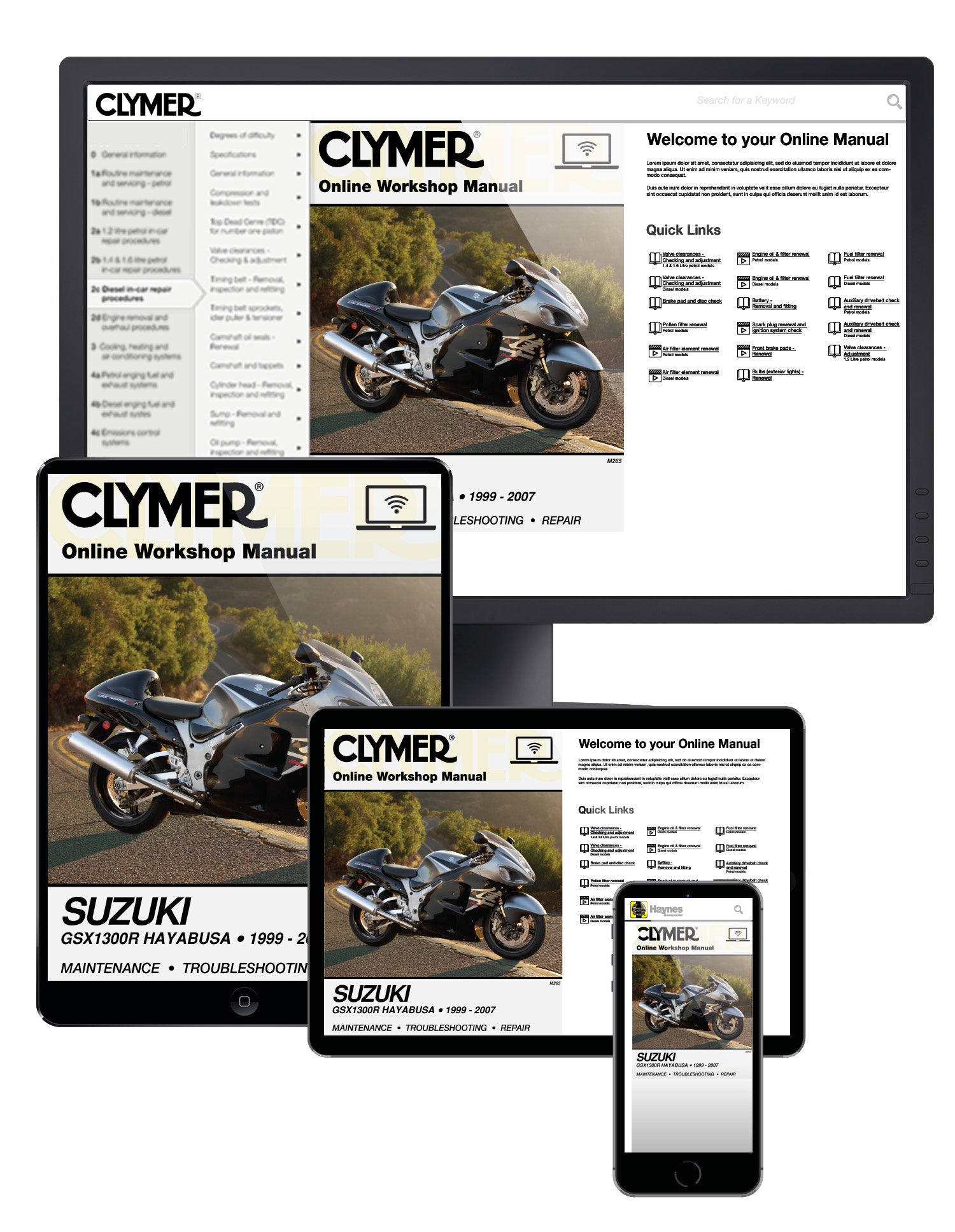 Suzuki GSX1300R Hayabusa Motorcycle (1999-2007) Service Repair