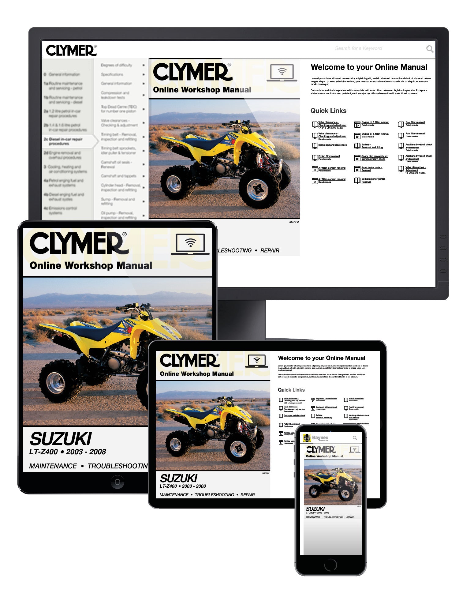 Suzuki LTZ400 Series ATV (2003-2008) Service Repair Manual