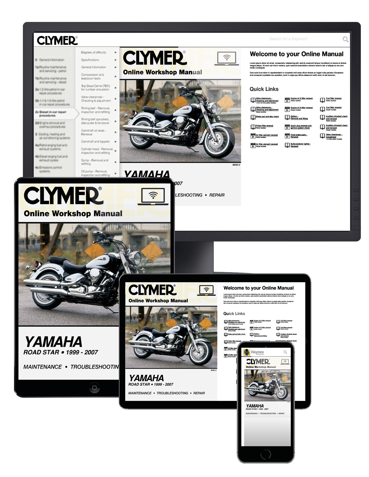 Yamaha Road Star Series Motorcycle (1999-2007) Service Repair Manual