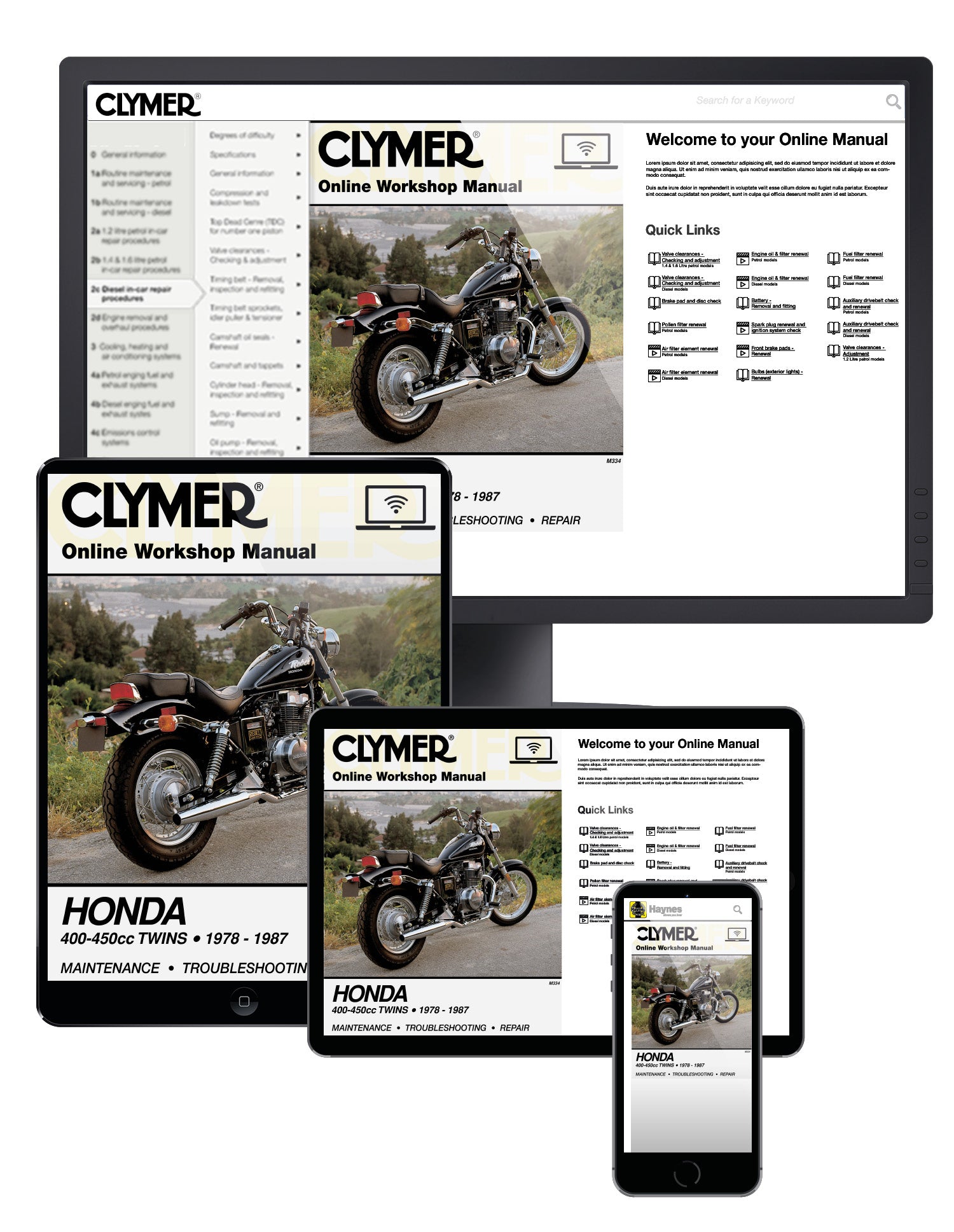 Honda CB/CM400-450 & CMX450 Motorcycle (1978-1987) Service Repair Manual
