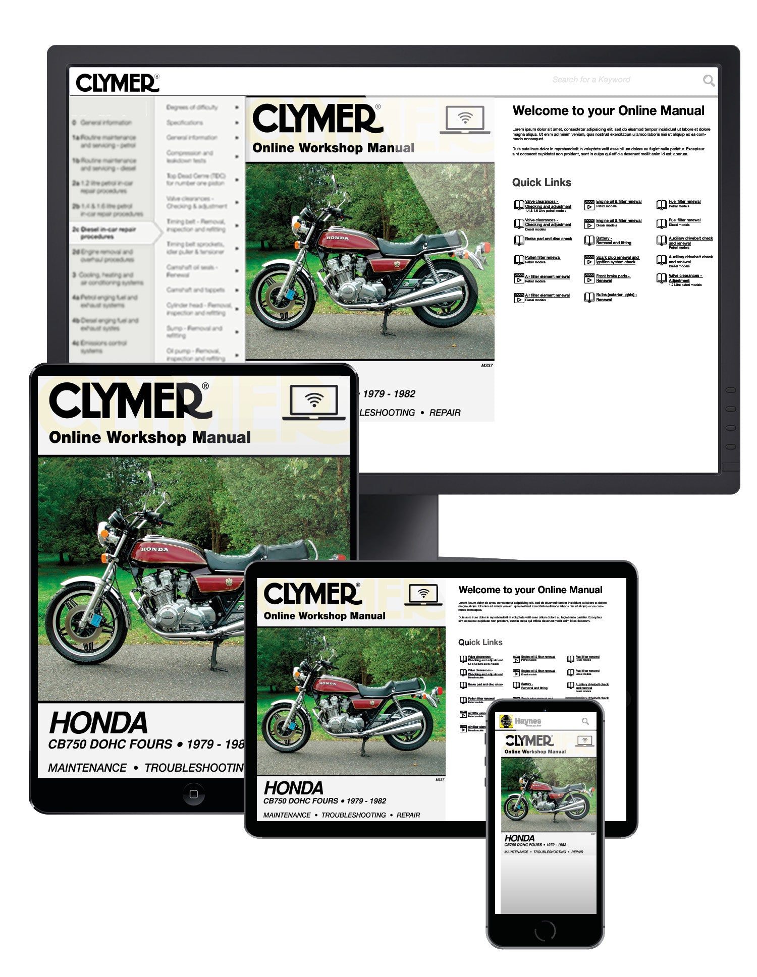 Honda CB750 Dual Overhead Cam Motorcycle, 1979-1982 Service Repair Manual