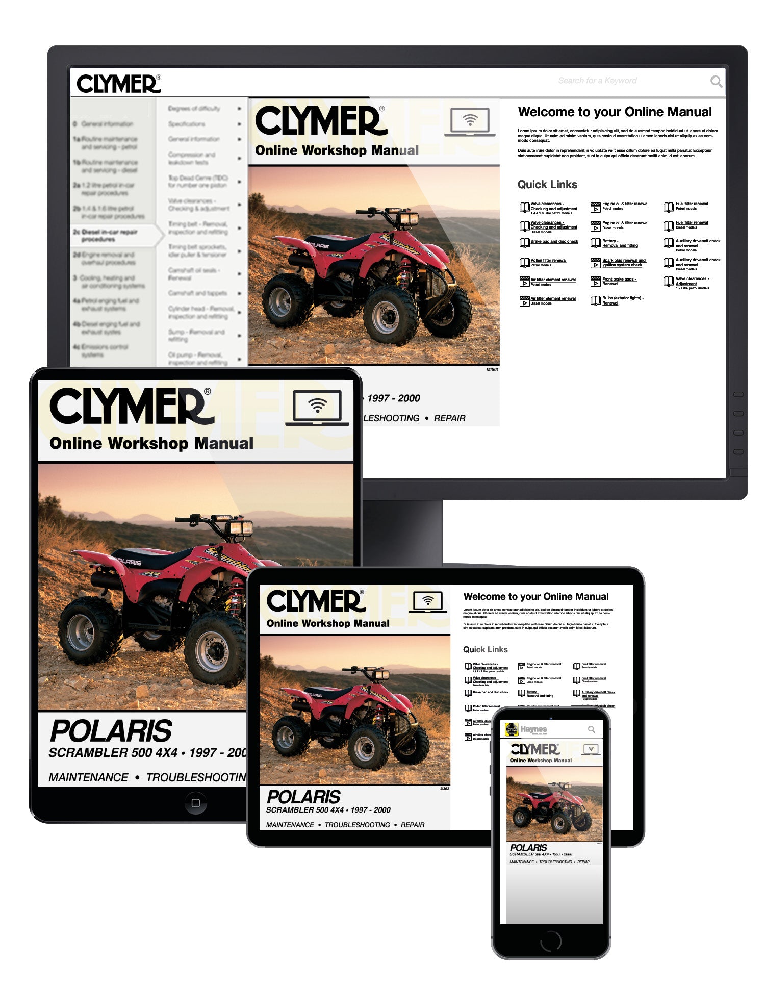 Polaris Scrambler 500 4x4 ATV (1997-2000) Service Repair Manual