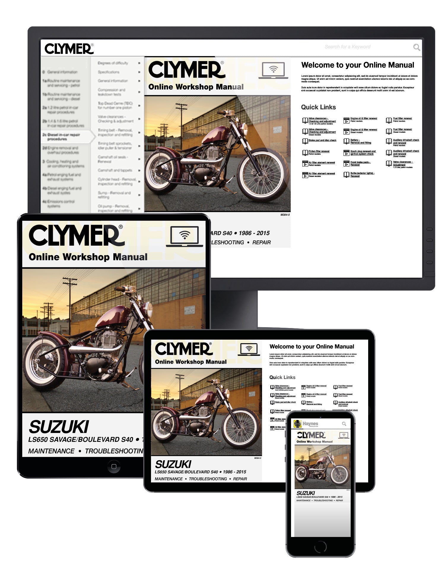 Suzuki LS650 Savage Boulevard S40 Motorcycle (1986-2015) Clymer Repair Manual