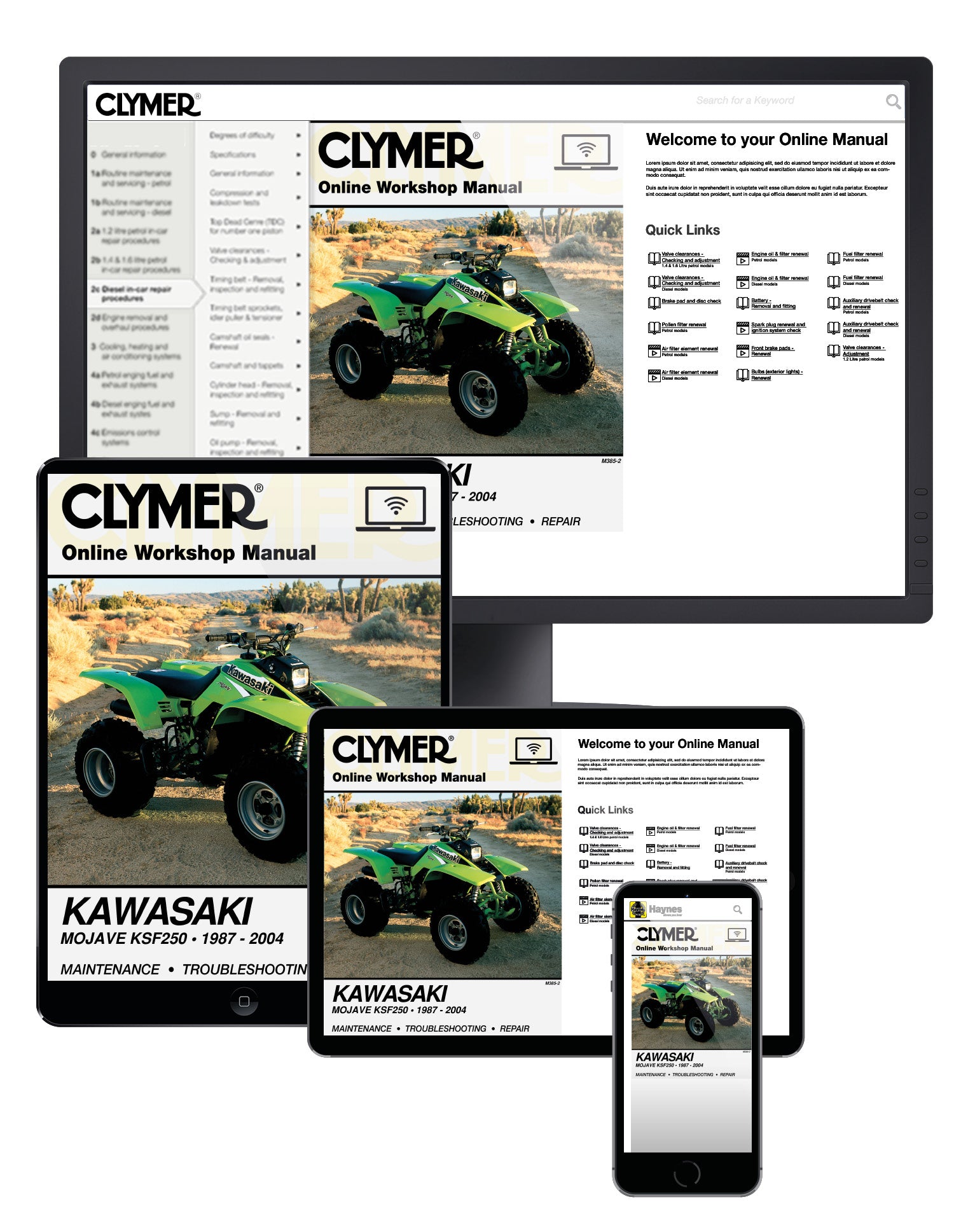 Kawasaki Mojave KSF250 ATV (1987-2004) Service Repair Manual