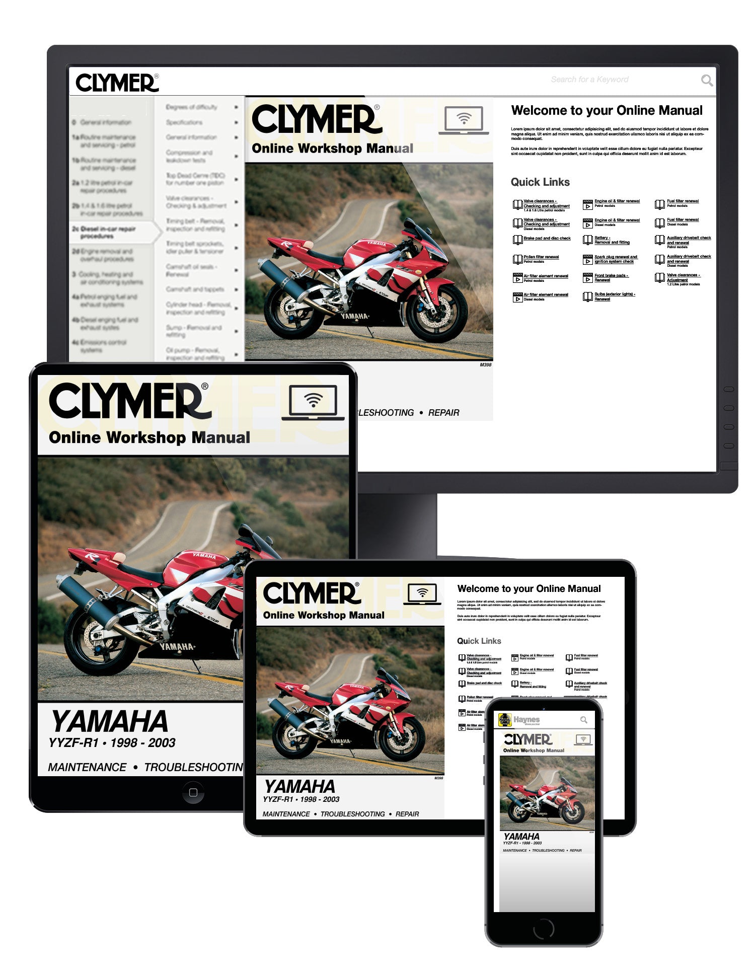 Yamaha YZF-R1 Motorcycle (1998-2003) Service Repair Manual