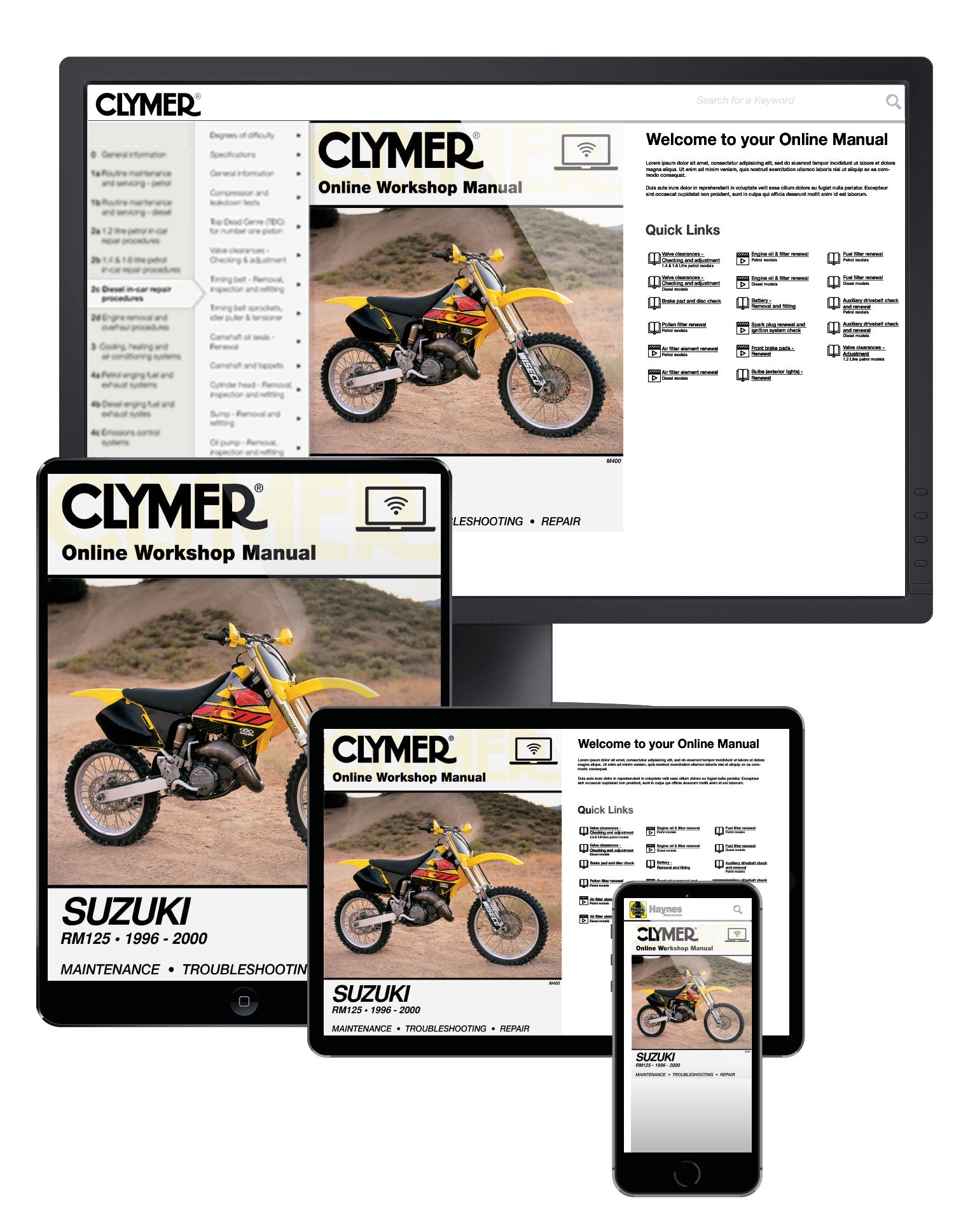Suzuki RM125 Motorcycle (1996-2000) Service Repair Manual
