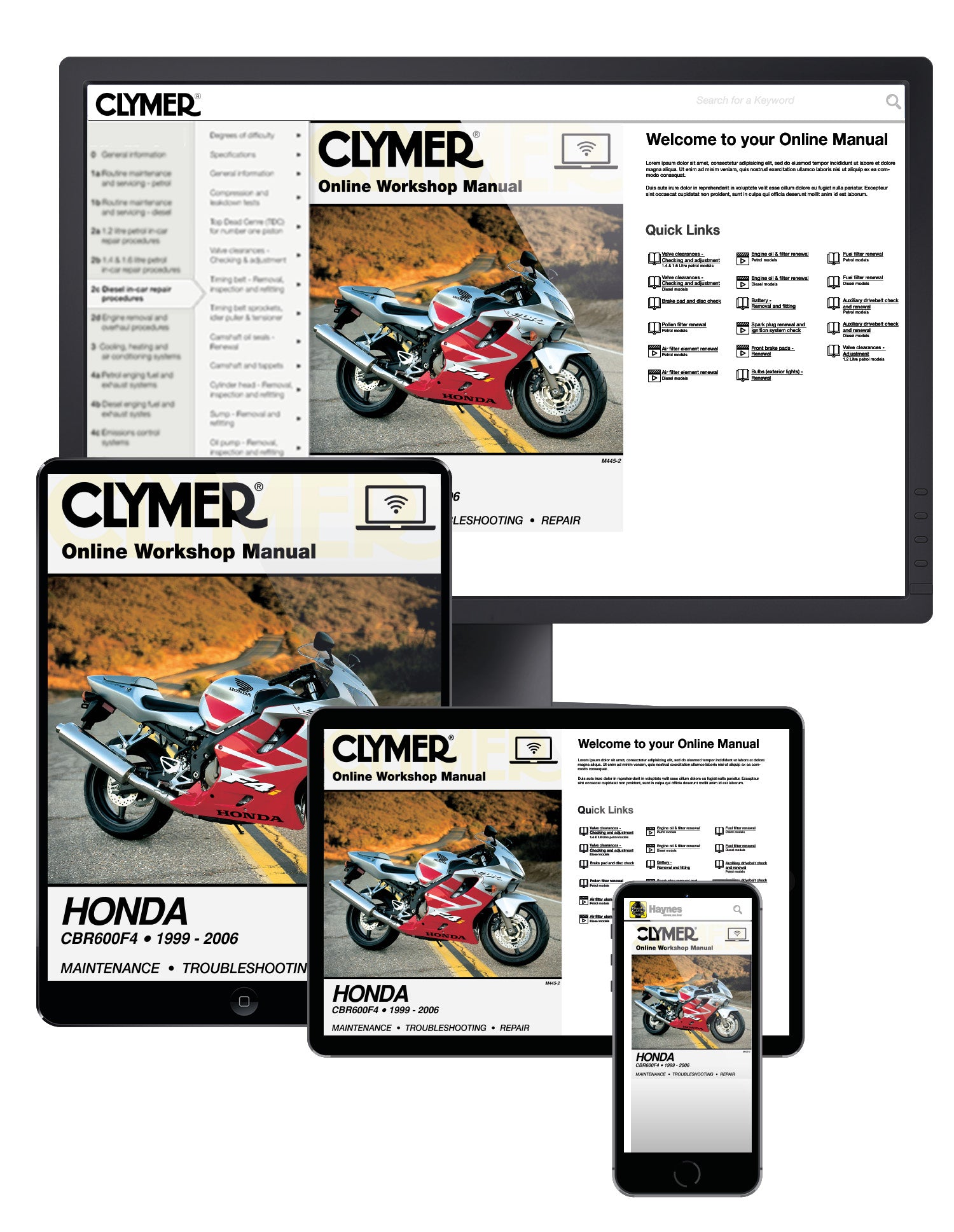 Honda CBR600F4 Motorcycle (1999-2006) Service Repair Manual