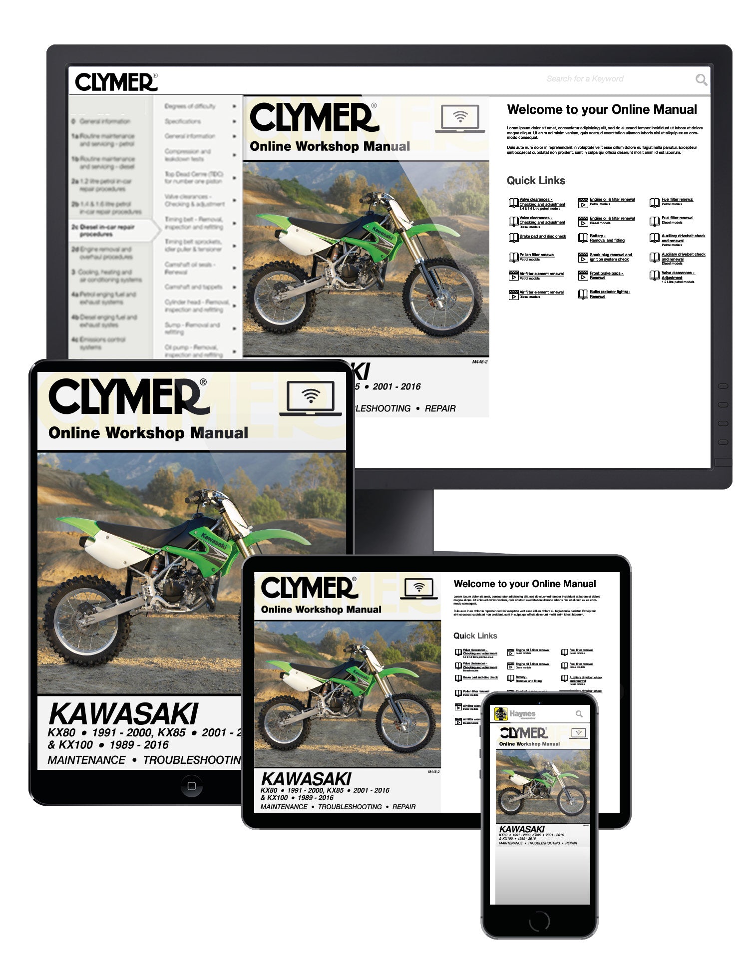 Kawasaki KX80 (1991-2000), KX85/85-II (2001-2016) & KX100 (1989
