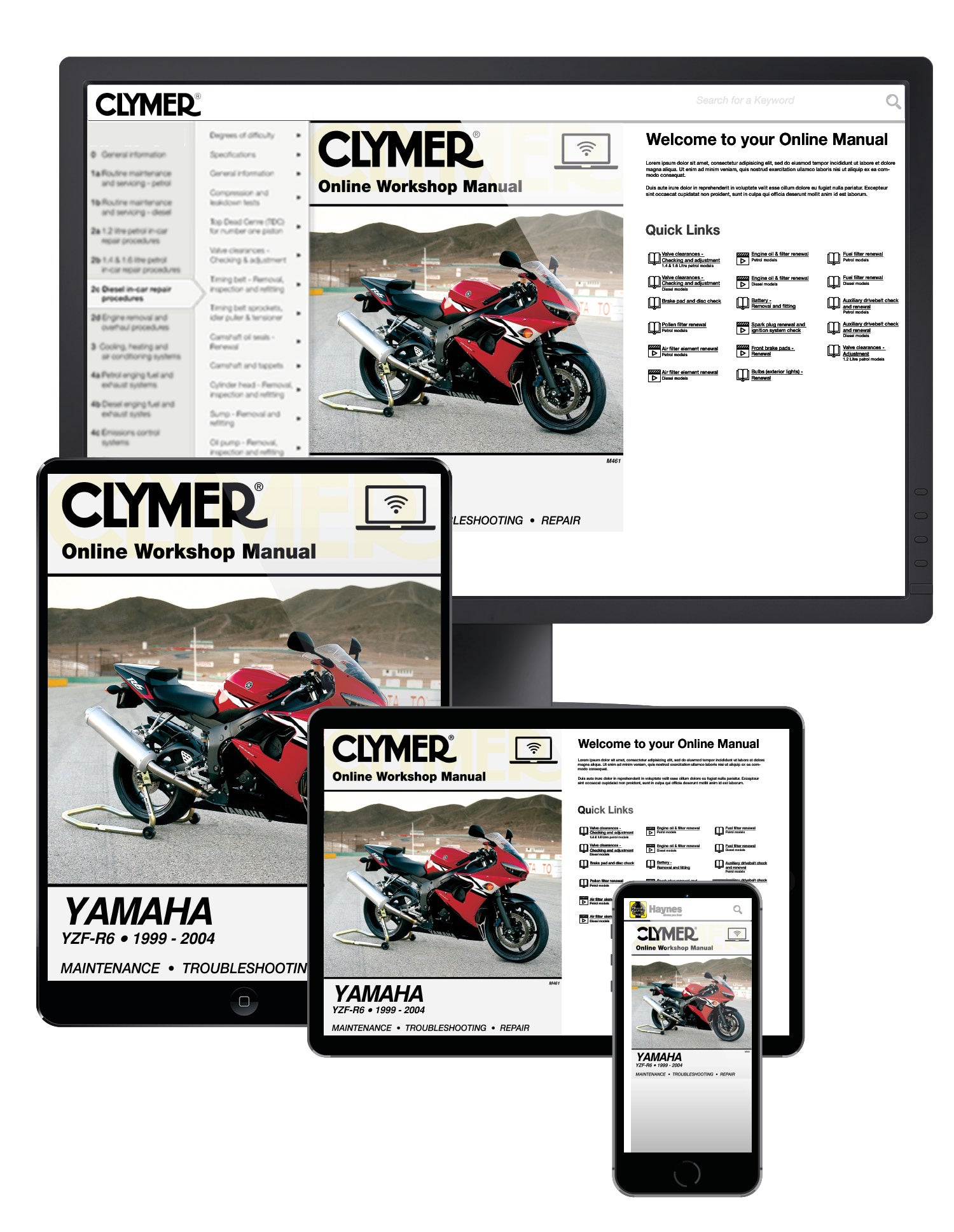 Yamaha YZF-R6 Motorcycle (1999-2004) Service Repair Manual