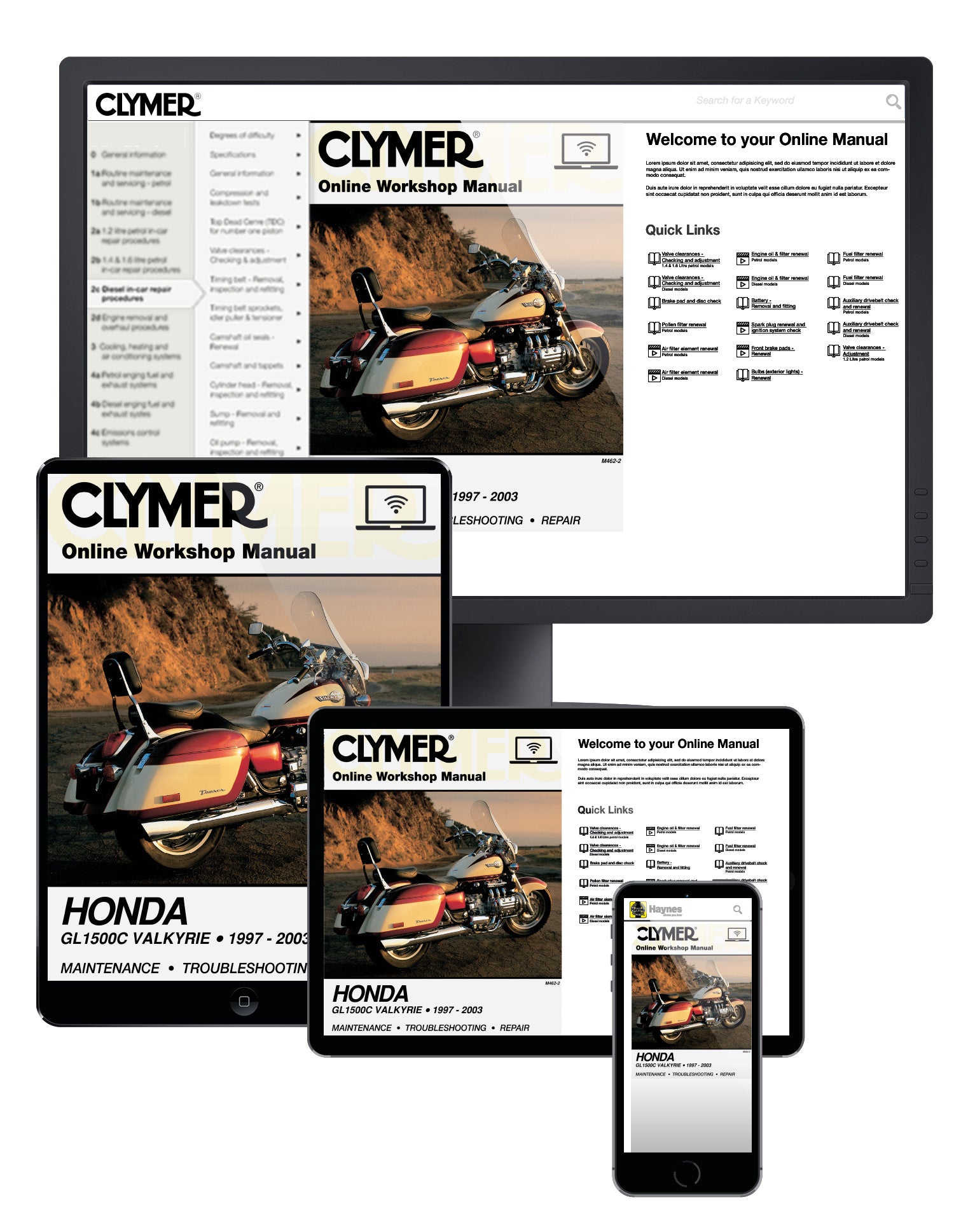 Honda GL1500C Valkyrie Motorcycle (1997-2003) Service Repair Manual