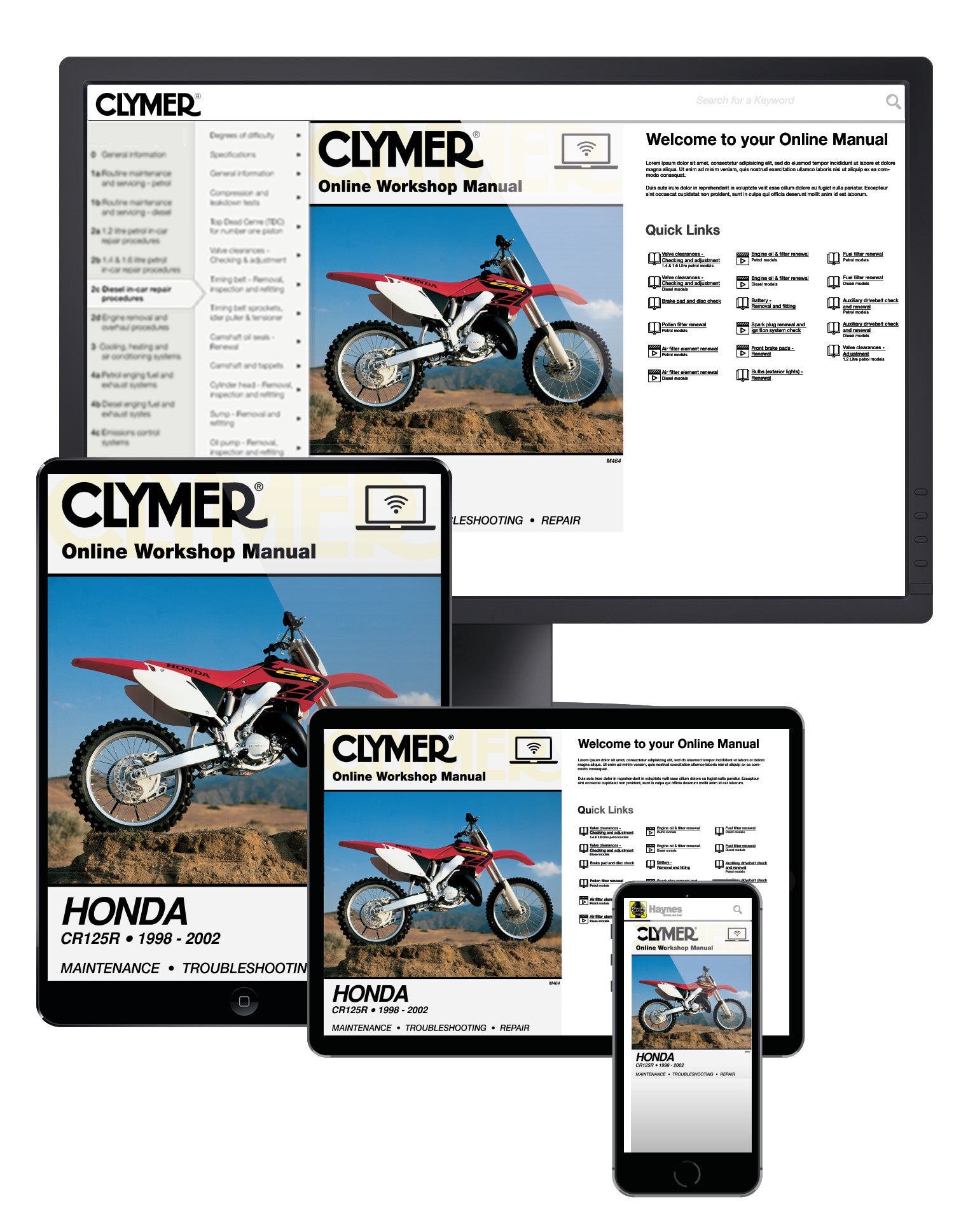 Honda CR125R Motorcycle (1998-2002) Service Repair Manual