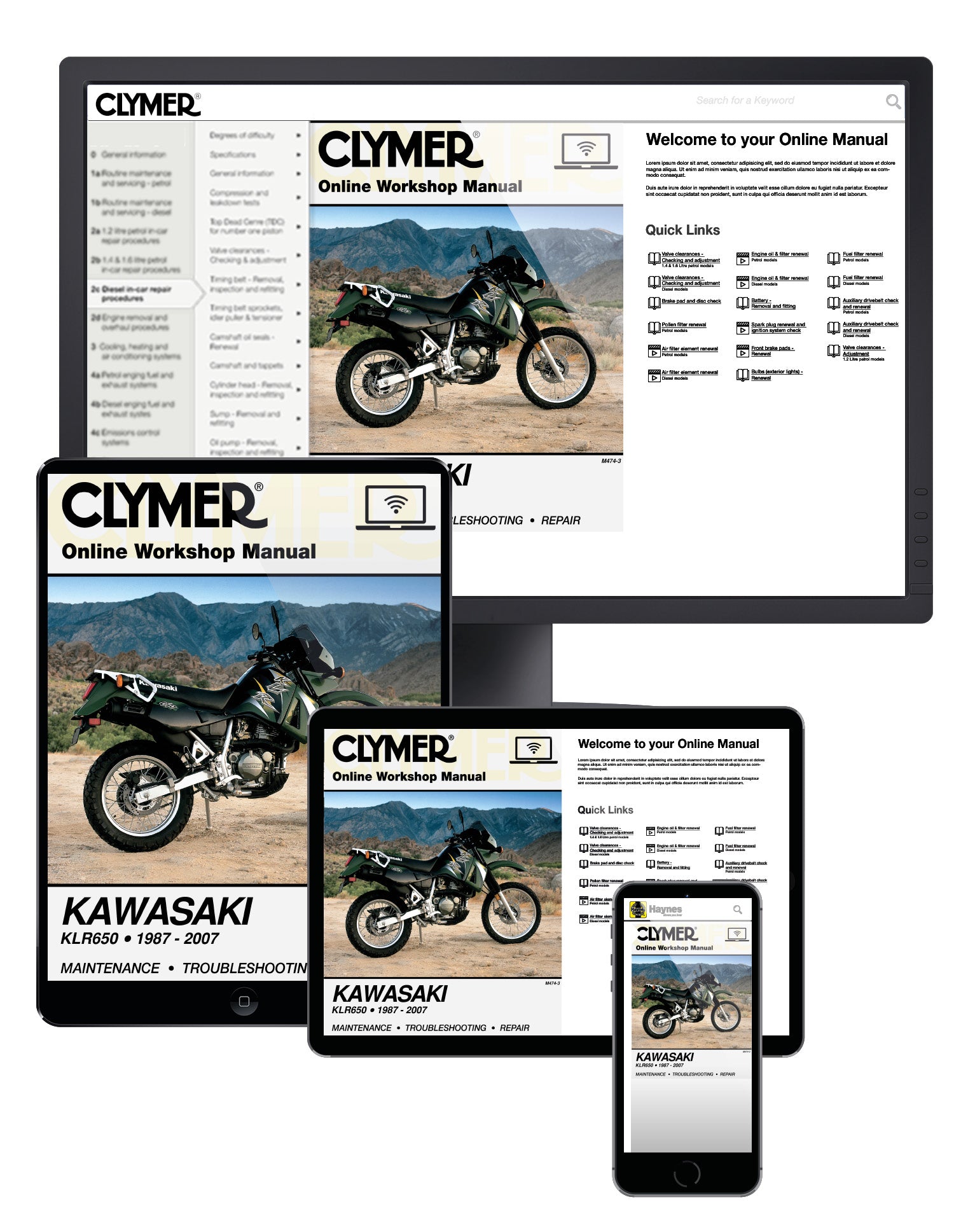 Kawasaki KLR650 Motorcycle (1987-2007) Service Repair Manual