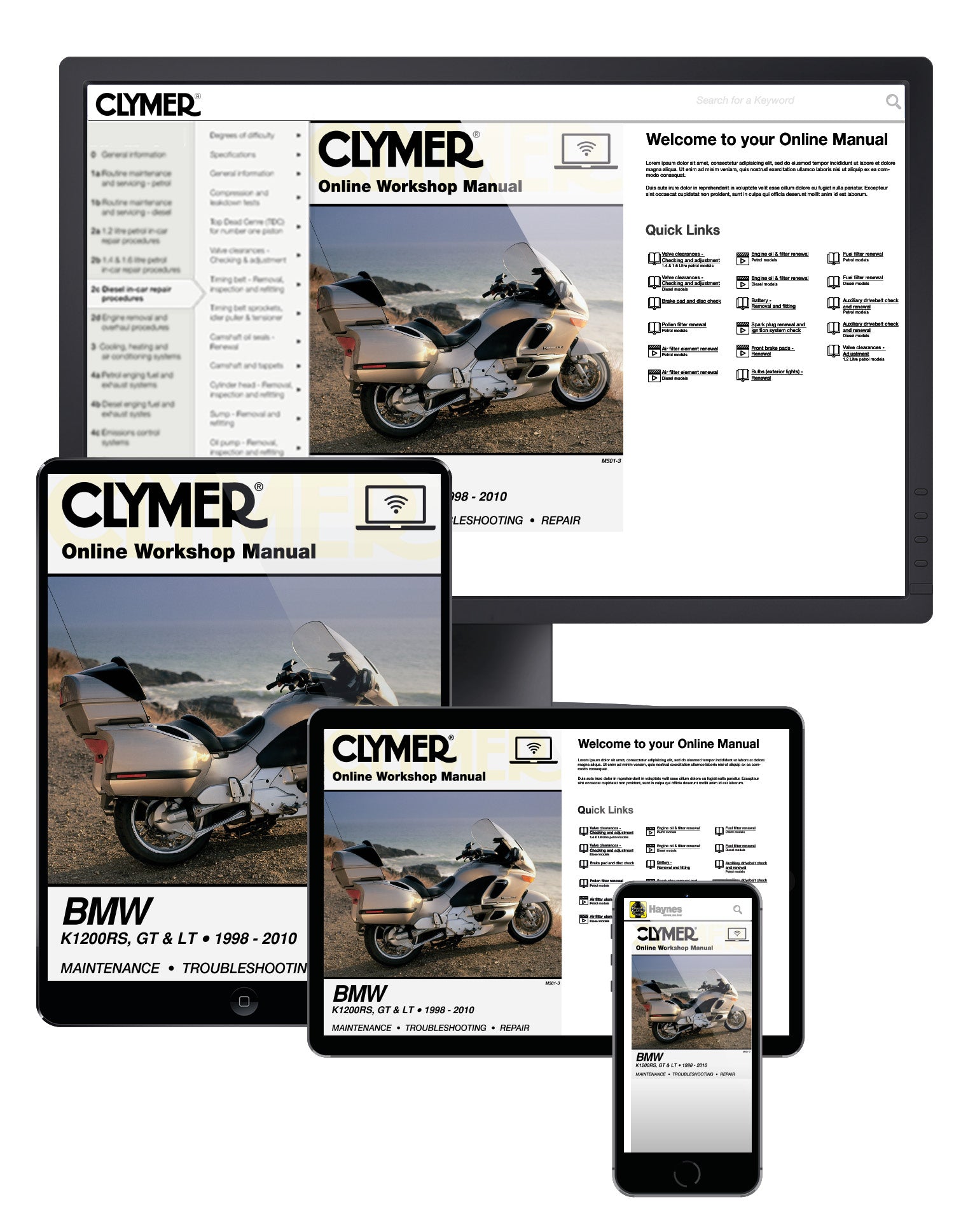 BMW K1200 Motorcycle (1998-2010) Service Repair Manual (Does not cover transverse engine models)