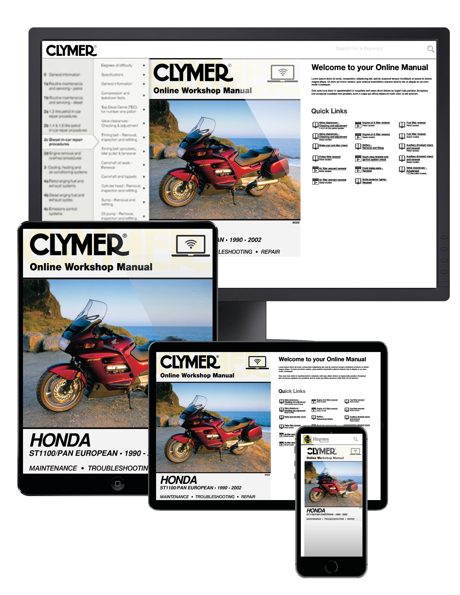 Honda ST1100/Pan European Motorcycle (1990-2002) Service Repair Manual