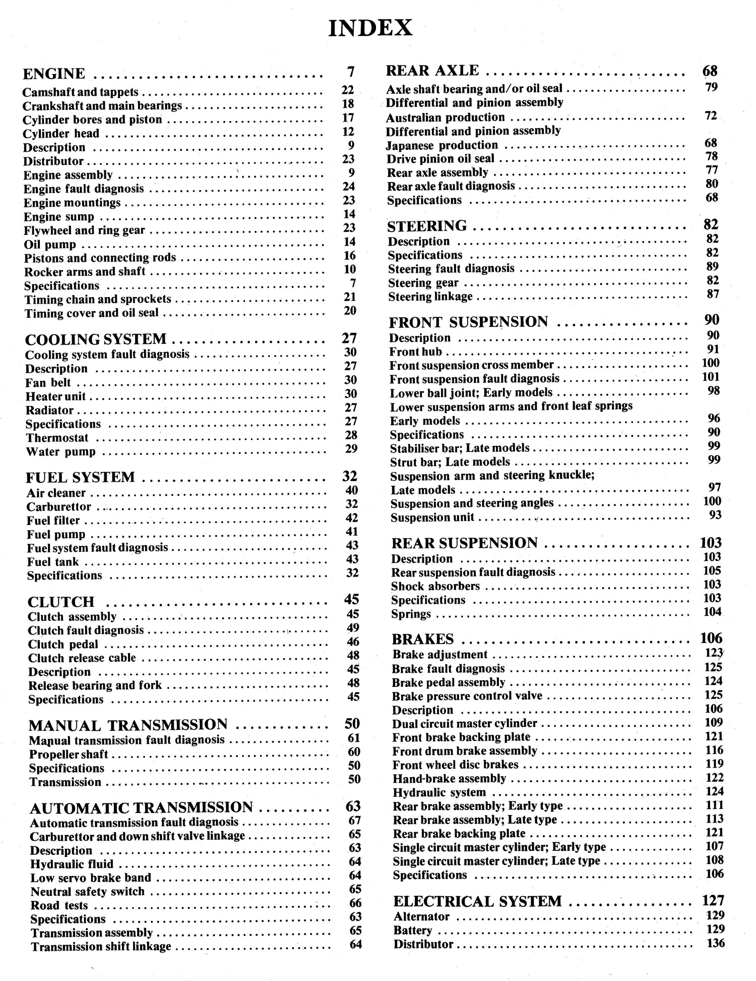 Toyota Corolla (70 - 78) Gregory's Repair Manual