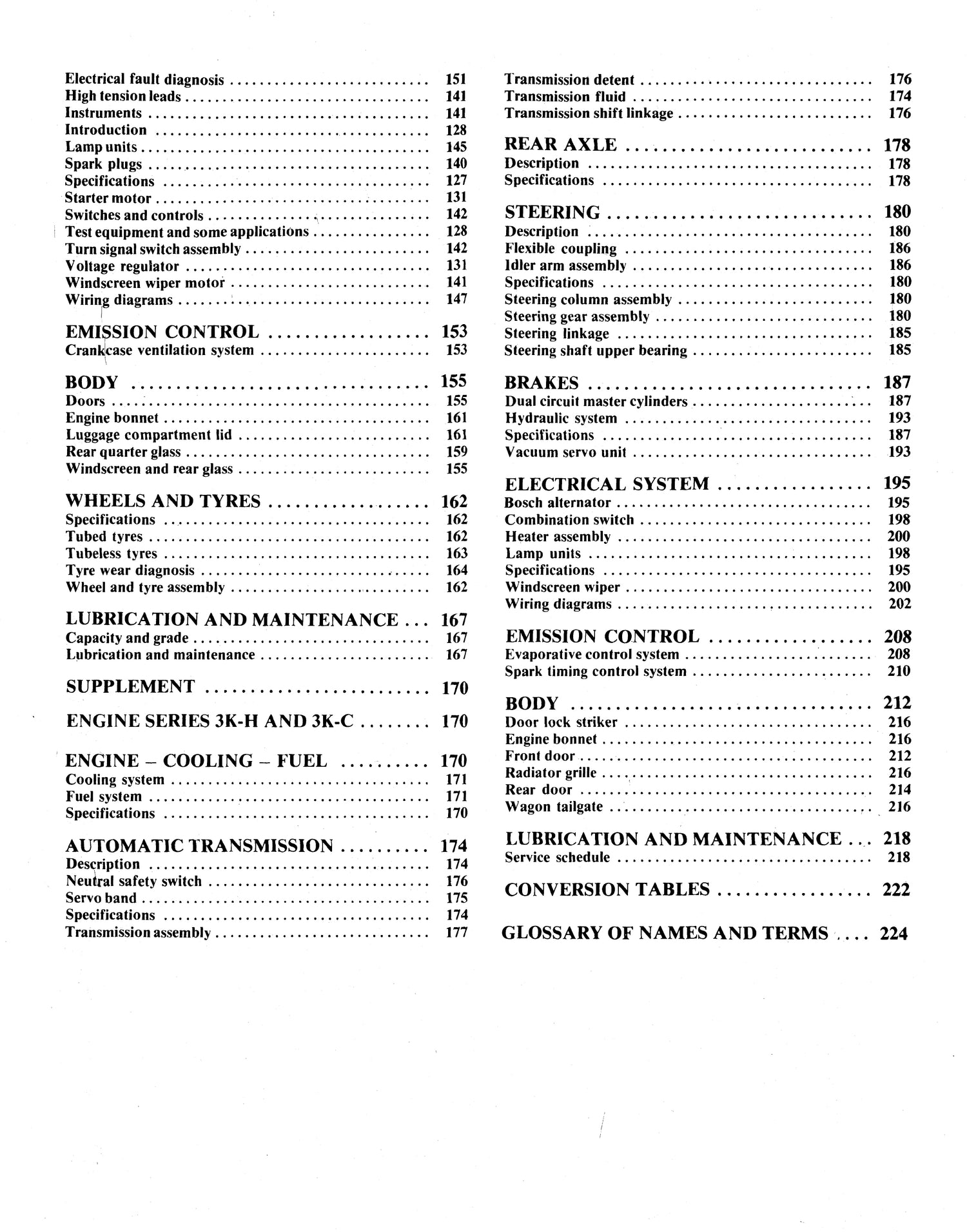 Toyota Corolla (70 - 78) Gregory's Repair Manual