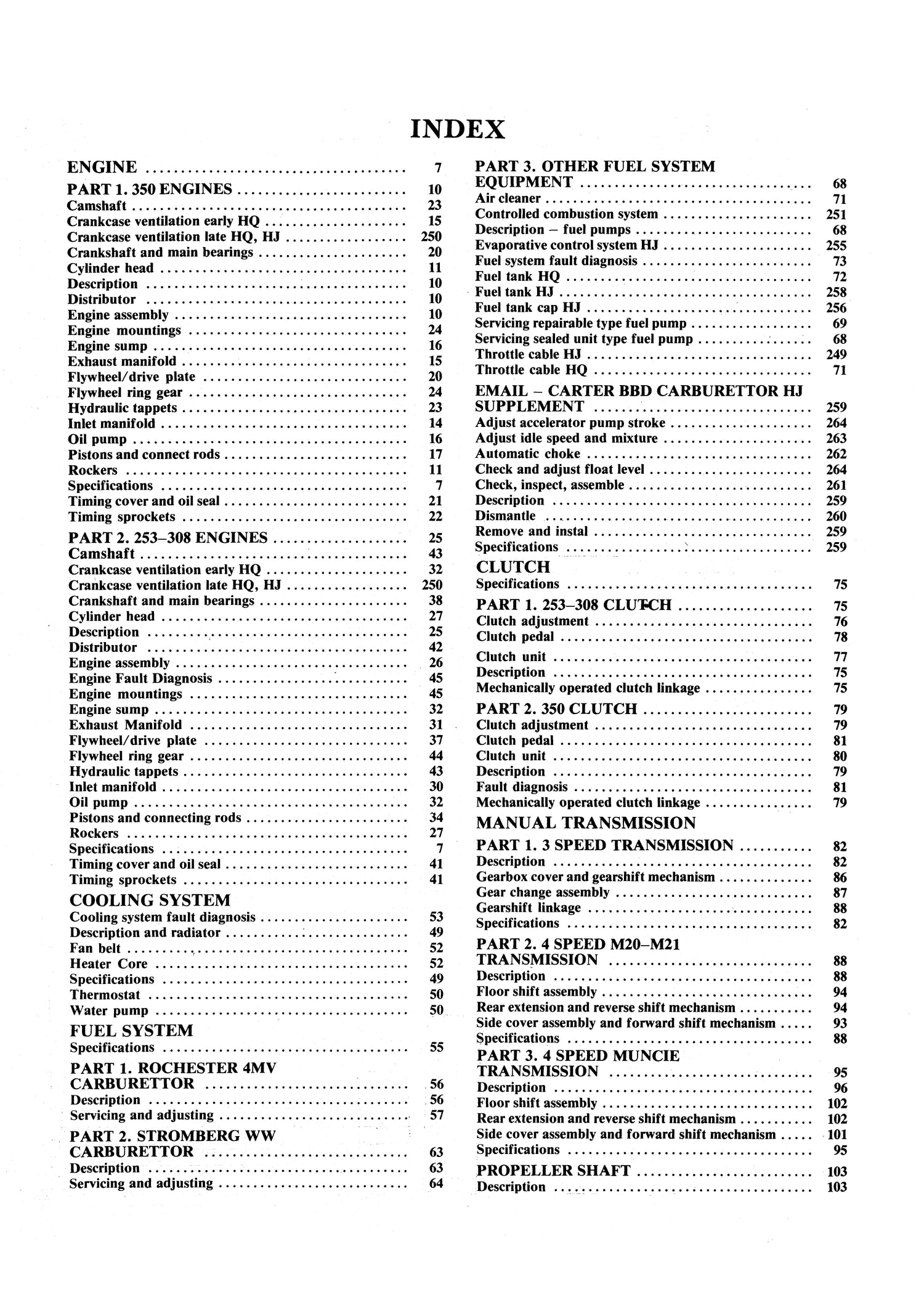 Holden Belmont, Kingswood, Monaro, Premier, Statesman, 8 Cylinder, (71 - 76) Gregory's Repair Manual