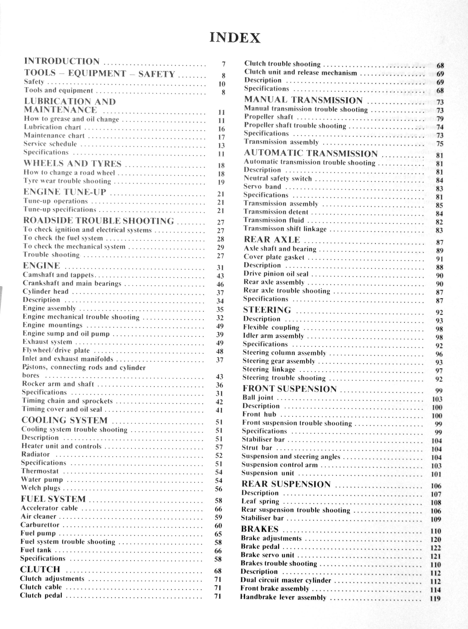Toyota Corolla (78 - 81) Gregory's Repair Manual