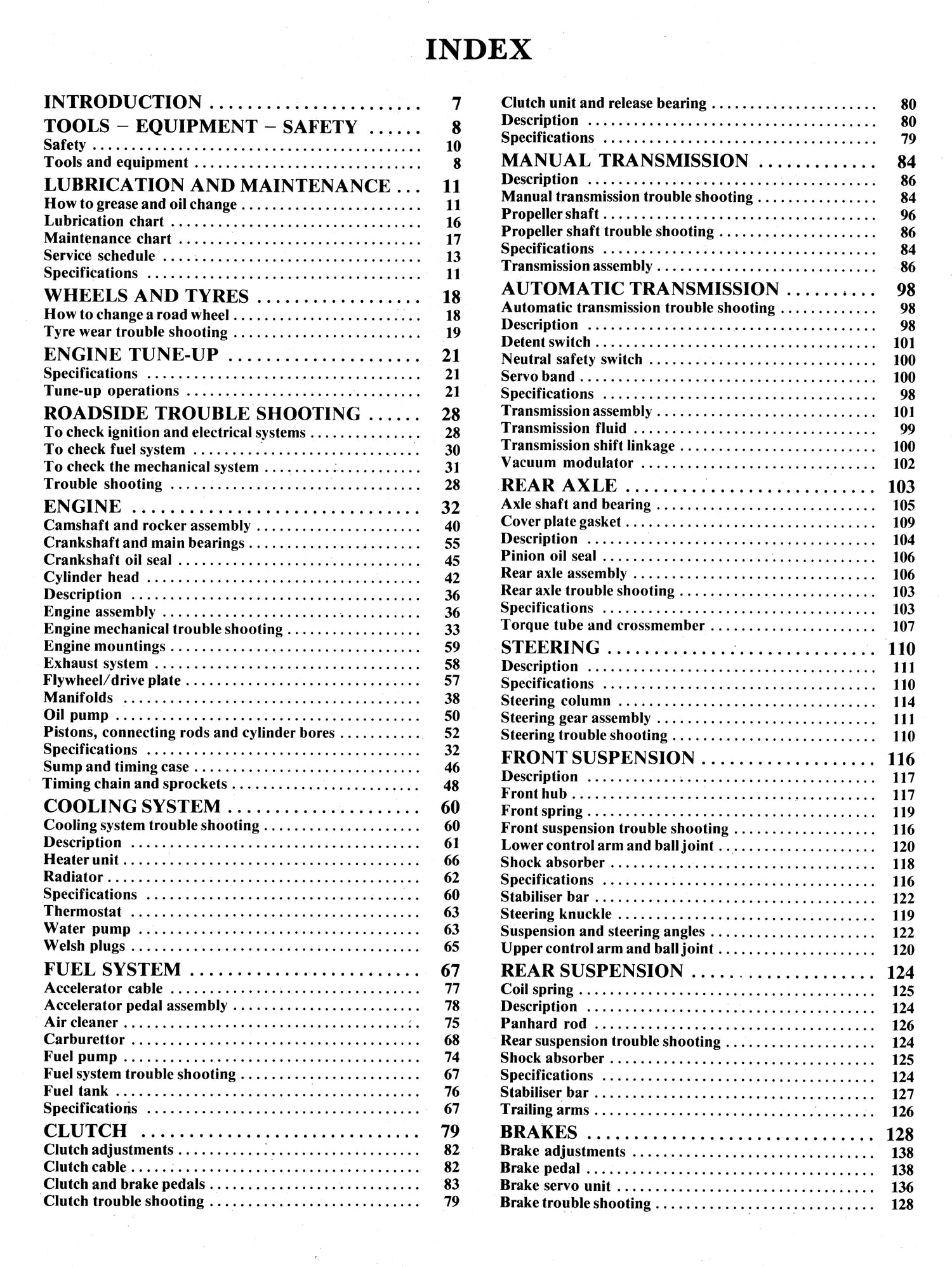 Holden Gemini (79 - 82) Gregory's Repair Manual