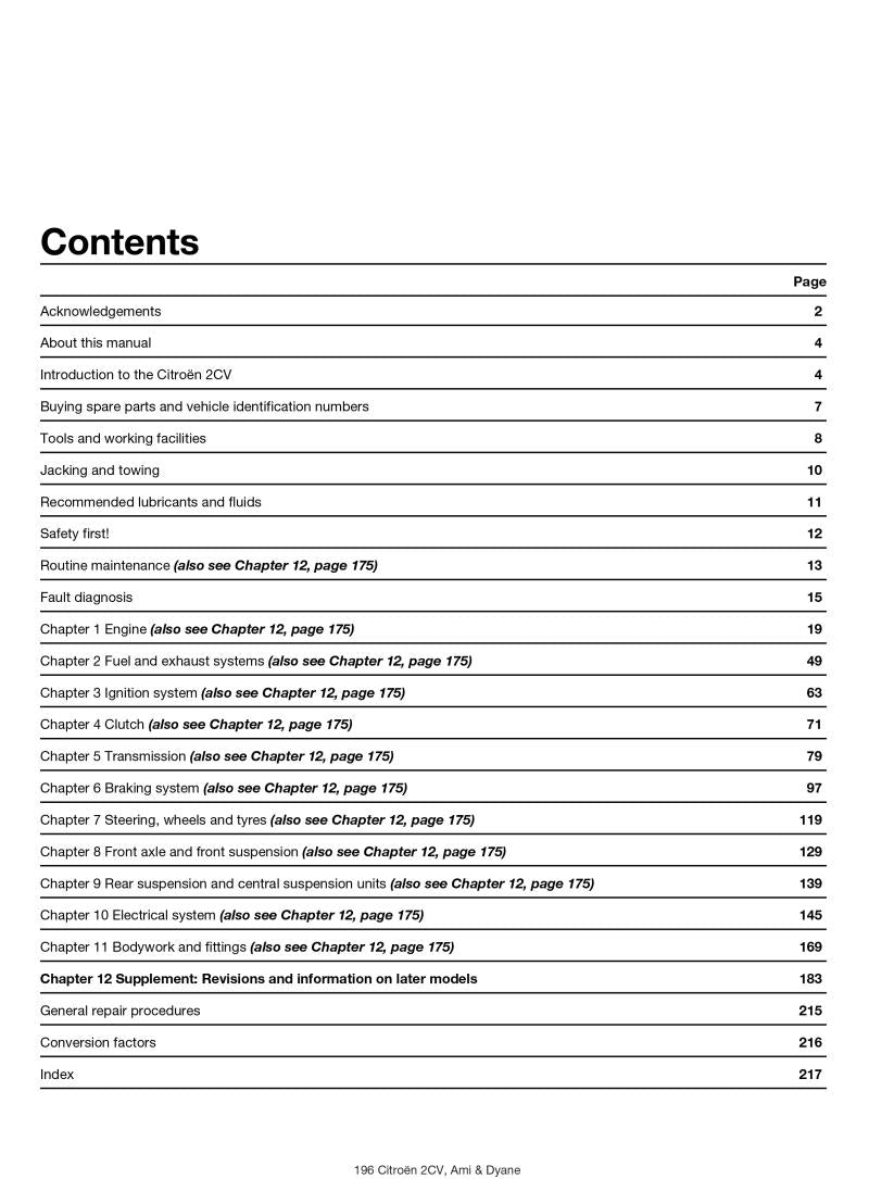 Citroen 2CV, Ami & Dyane (67 - 90) Haynes Repair Manual