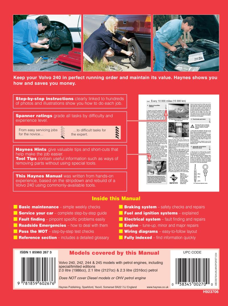 Volvo 240 Series Petrol (74 - 93) Haynes Repair Manual