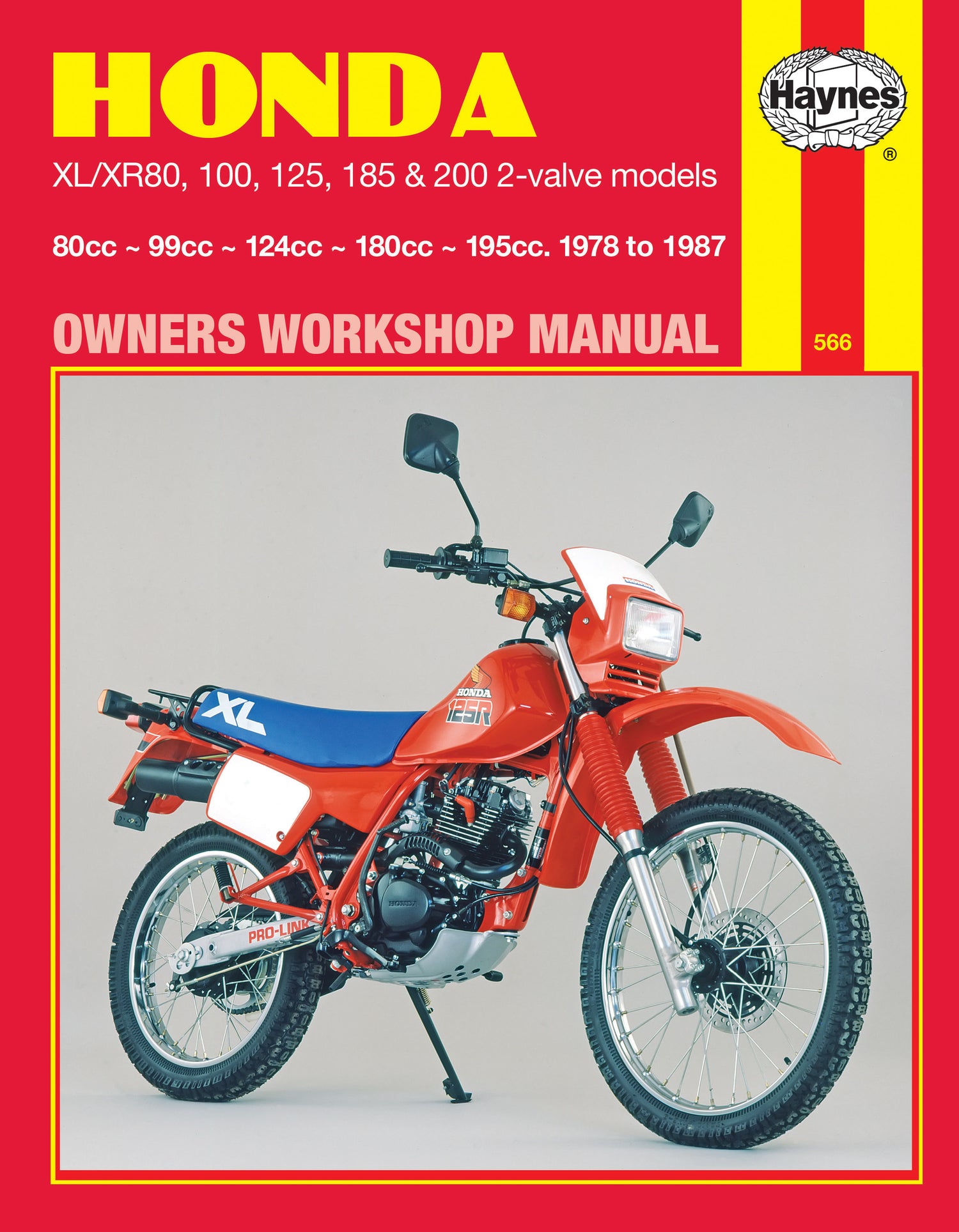 Honda XL/XR 80, 100, 125, 185 & 200 2-valve Models (78 - 87) Haynes Repair Manual