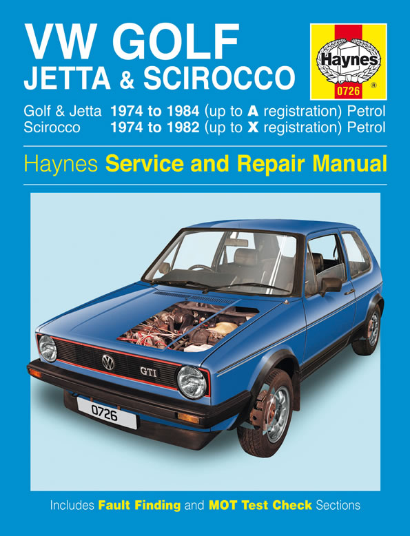 VW Golf, Jetta & Scirocco Mk 1 Petrol 1.5, 1.6 & 1.8 (74 - 84) Haynes Repair Manual