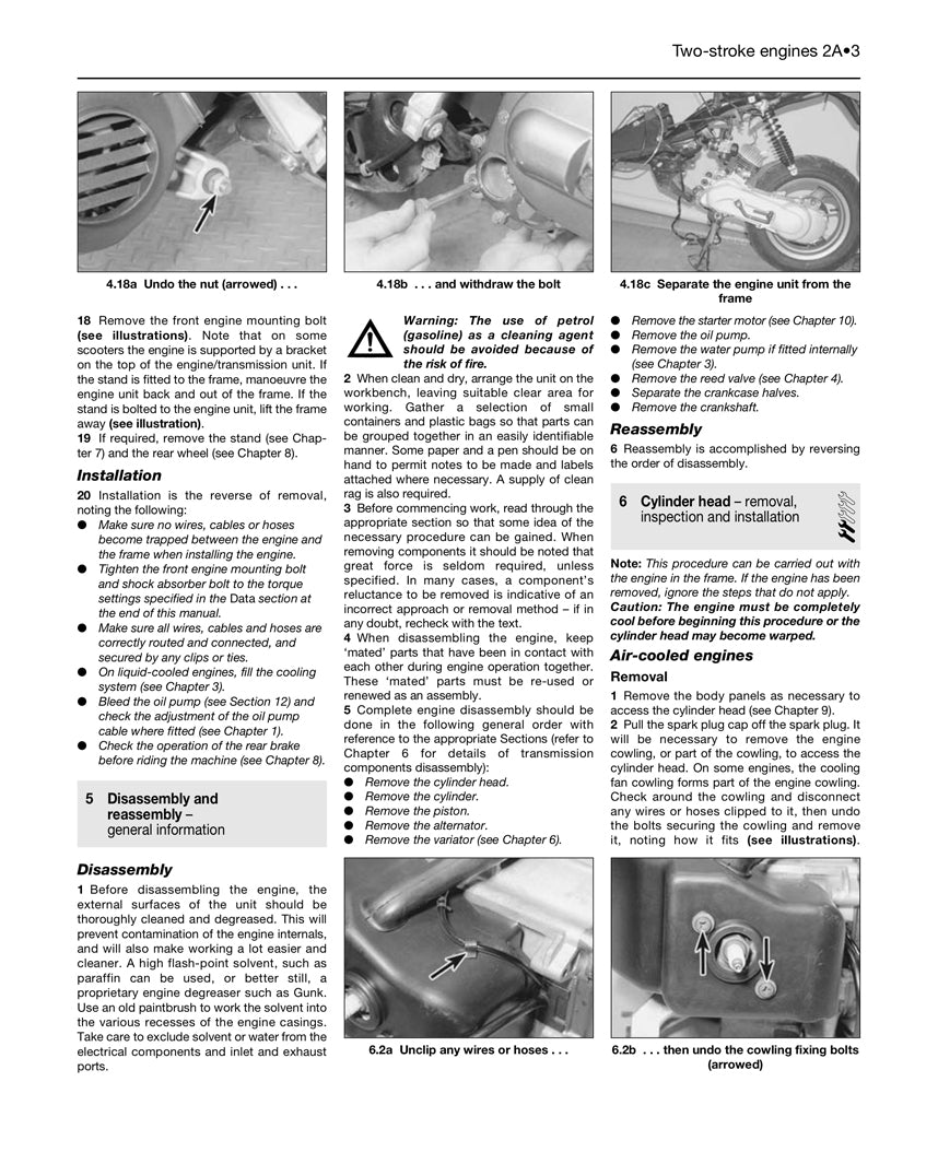 Scooters with Automatic Transmission 50 to 250 CC Haynes Techbook Haynes Repair Manual