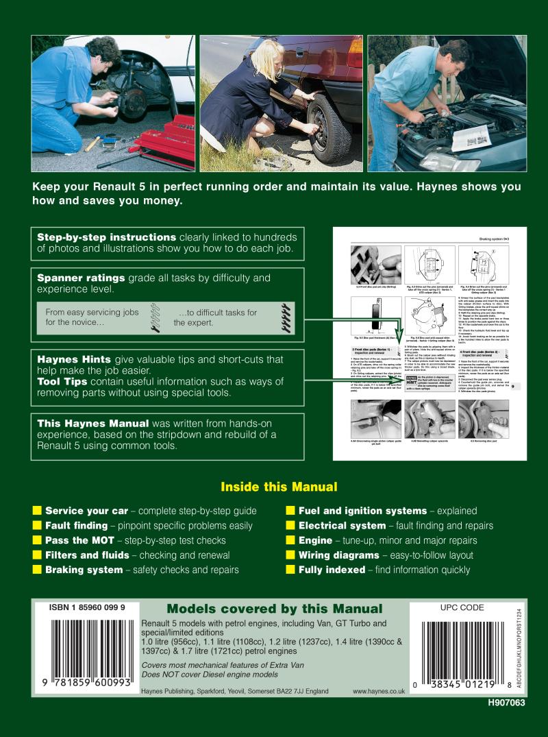 Renault 5 Petrol (Feb 85 - 96) Haynes Repair Manual