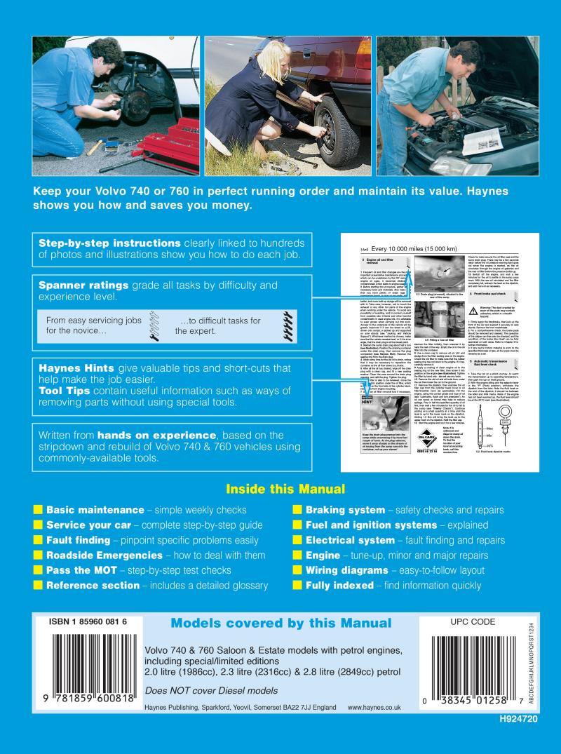 Volvo 740 & 760 Petrol (82 - 91) Haynes Repair Manual
