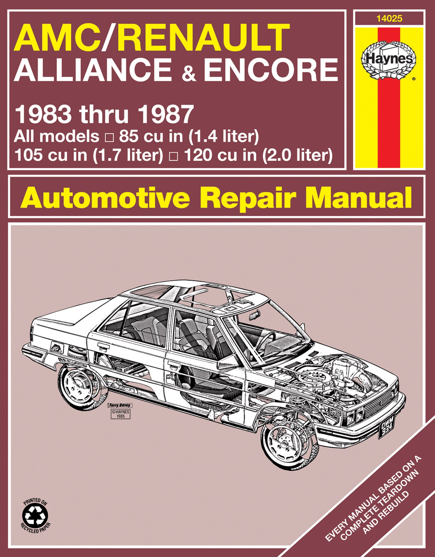 AMC/Renault Alliance & Encore (1983-1987) Haynes Repair Manual (USA)