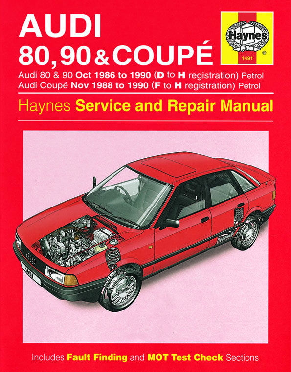 Audi 80, 90 & Coupe Petrol (Oct 86 - 90) Haynes Repair Manual