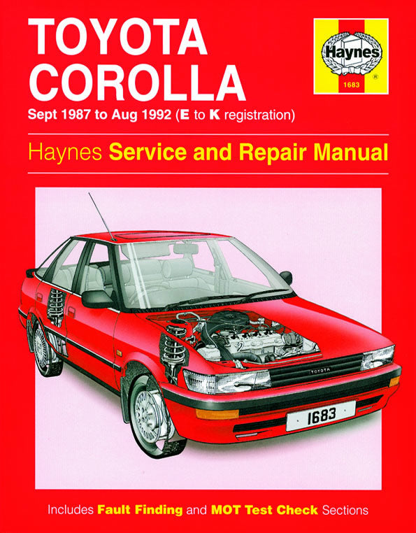 Toyota Corolla Petrol (Sept 87 - Aug 92) Haynes Repair Manual