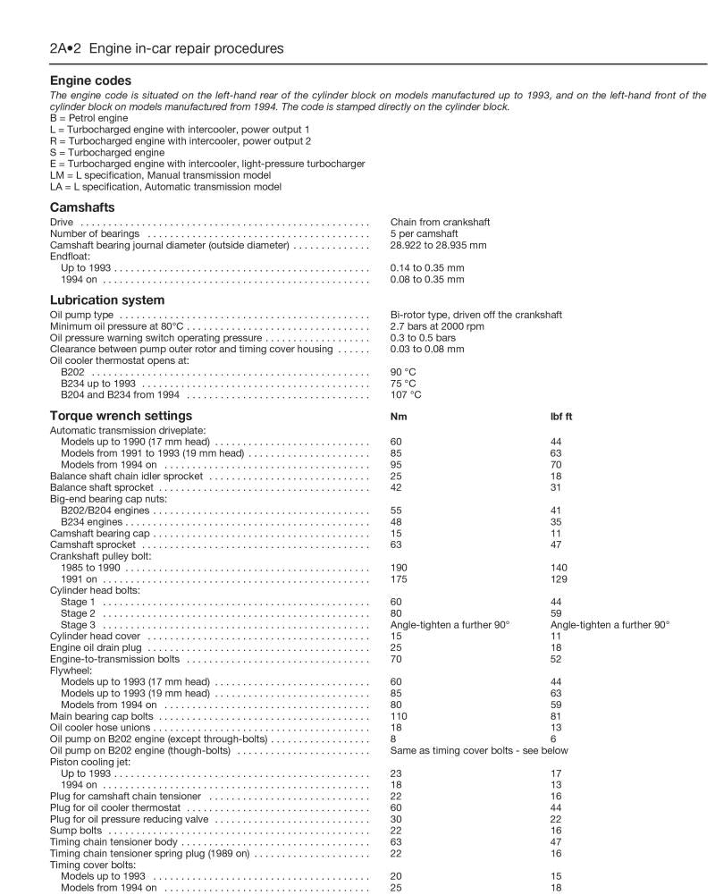 Saab 9000 (4-cyl) (85 - 98) Haynes Repair Manual