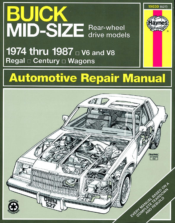 Buick Mid-Size RWD petrol Regal (1974-1987) & Century/Century Wagon (1974-1981) Haynes Repair Manual (USA)