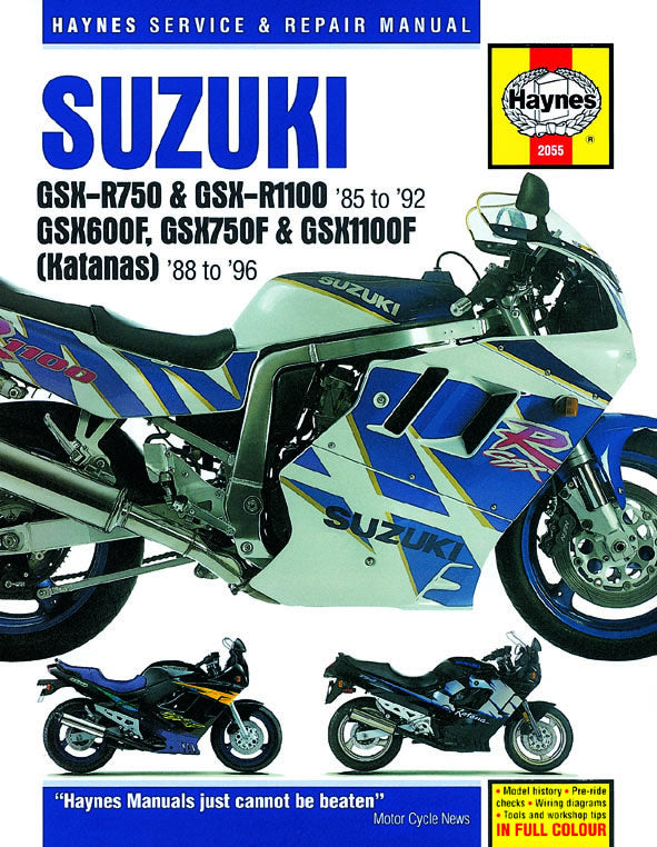 Suzuki GSX-R750 & GSX-R1100 (86-92), GSX600F & GSX1100F Katanas (88-96), GSX750F Katana (89-96) Haynes Repair Manual