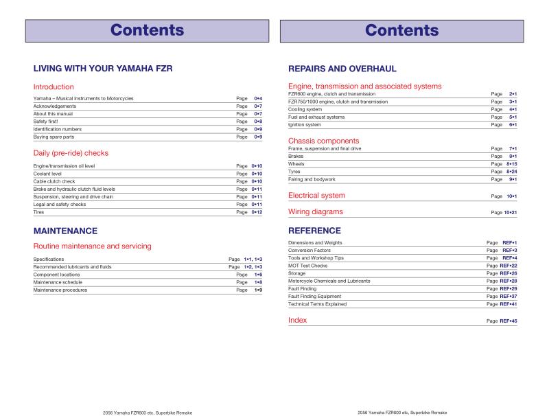 Yamaha FZR600, 750 & 1000 Fours (87 - 96) Haynes Repair Manual