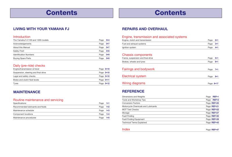 Yamaha FJ1100 & 1200 Fours (84 - 96) Haynes Repair Manual