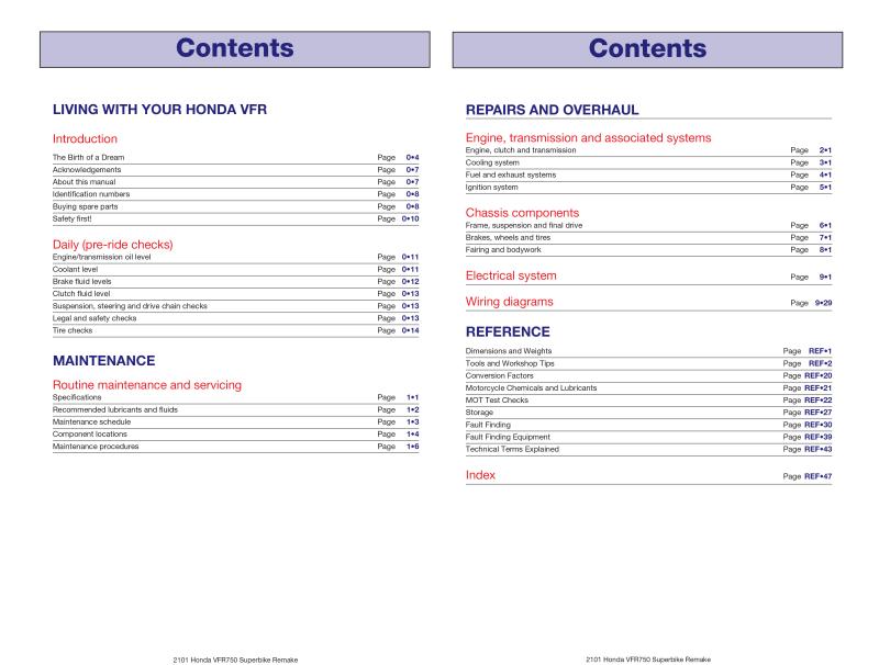Honda VFR750 & 700 V-Fours (86 - 97) Haynes Repair Manual