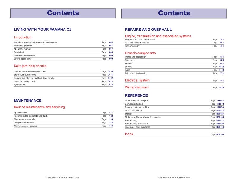 Yamaha XJ600S (Diversion, Seca II) & XJ600N Fours (92 - 03) Haynes Repair Manual