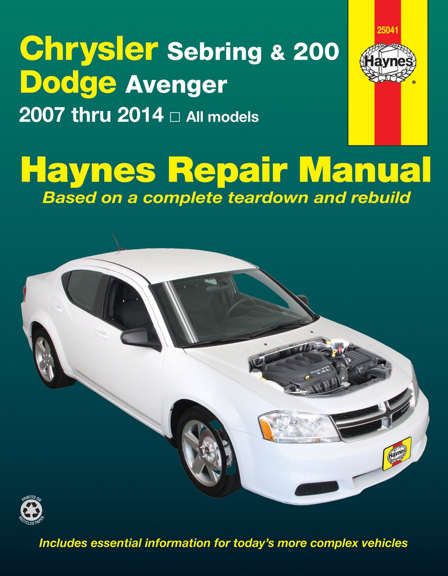 Chrysler Sebring Sedan (2007-2010), Sebring Convertible (2008-2010), 200 (2011-2014) & Dodge Avenger (2007-2014) Haynes Repair Manual (USA)