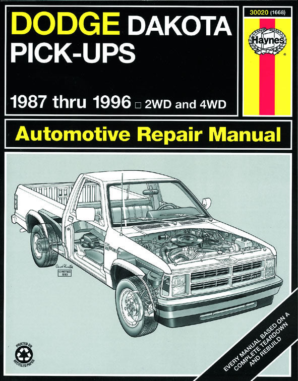 Dodge Dakota Pick-up (1987-1996) Haynes Repair Manual (USA)