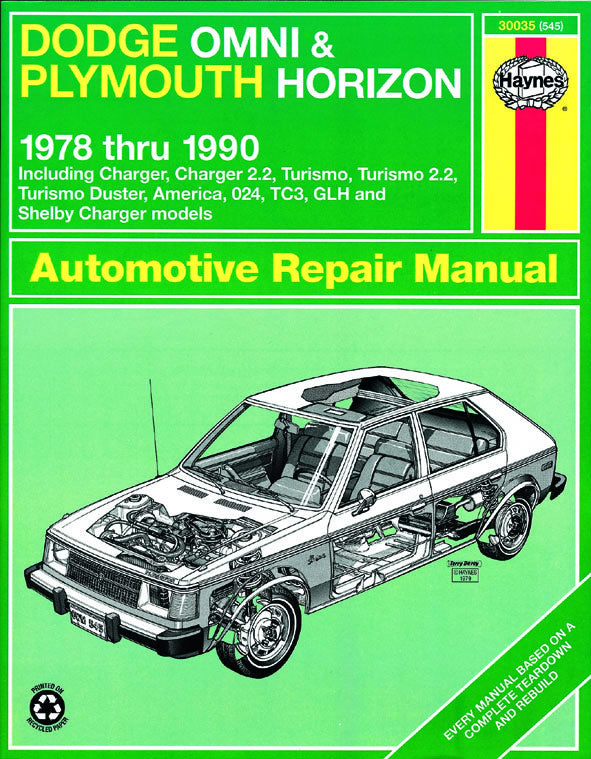 Dodge Omni & Plymouth Horizon (1978-1990) Haynes Repair Manual (USA)