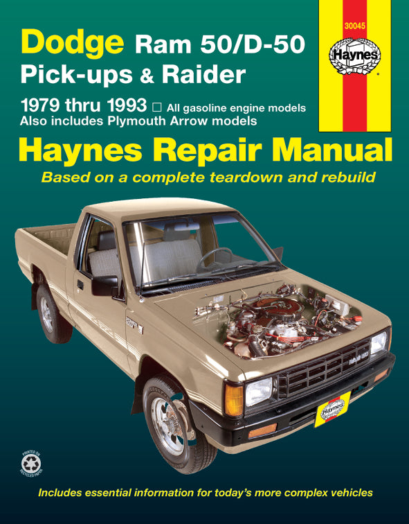 Dodge Ram 50/D-50 pick-ups & Raider & Plymouth Arrow Pick-up (1979-1993) Haynes Repair Manual (USA)