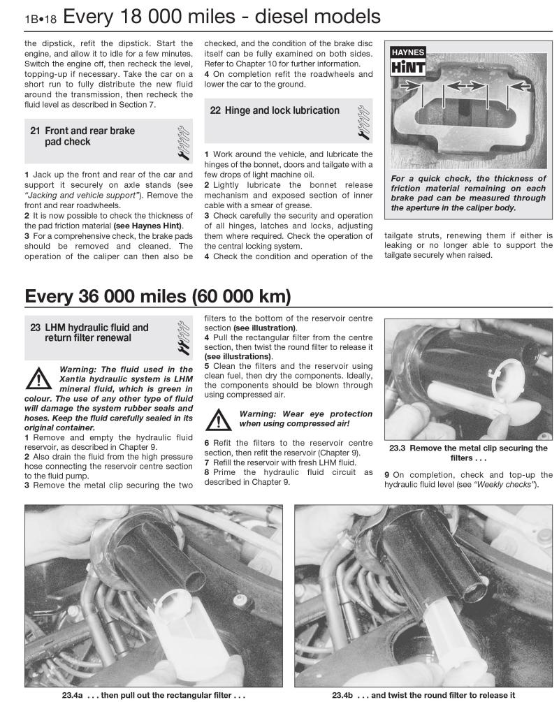 Citroen Xantia Petrol & Diesel (93 - 01) Haynes Repair Manual