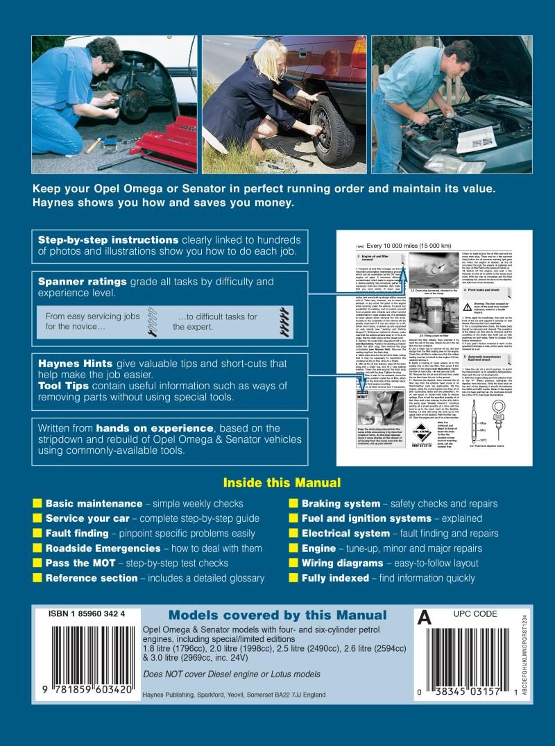 Opel Omega & Senator Petrol (Nov 86 - 94) Haynes Repair Manual