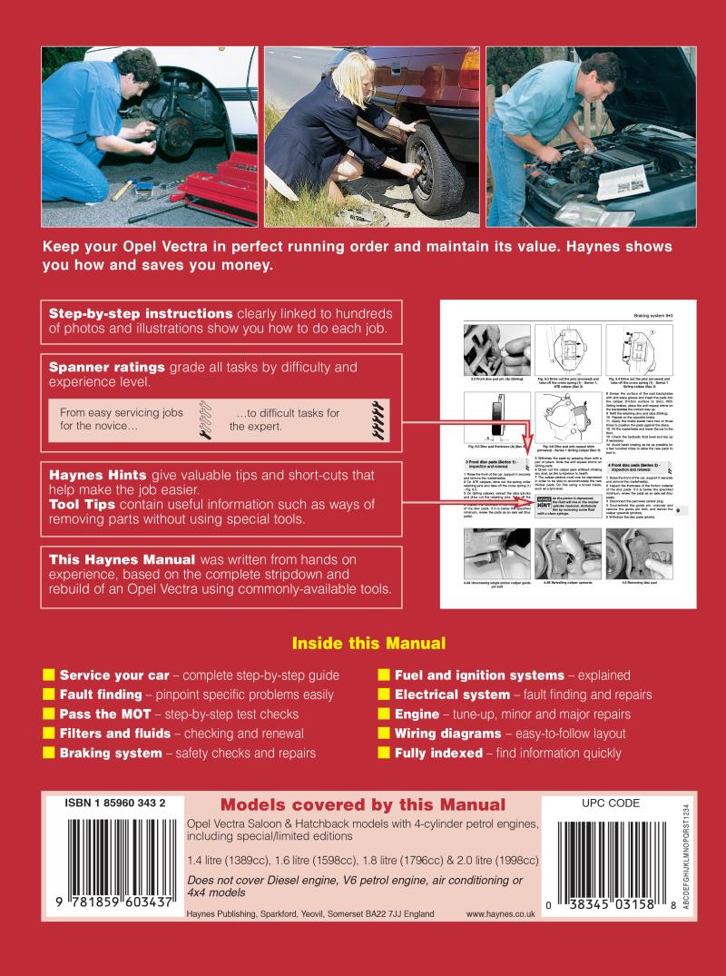 Opel Vectra Petrol (Oct 88 - Oct 95) Haynes Repair Manual