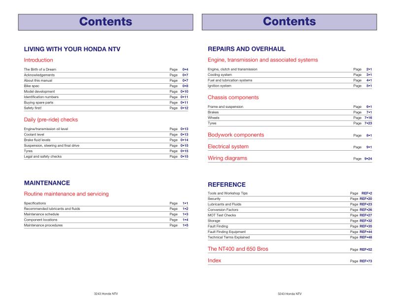 Honda NTV600 Revere, NTV650 & NT650V Deauville (88 - 05) Haynes Repair Manual