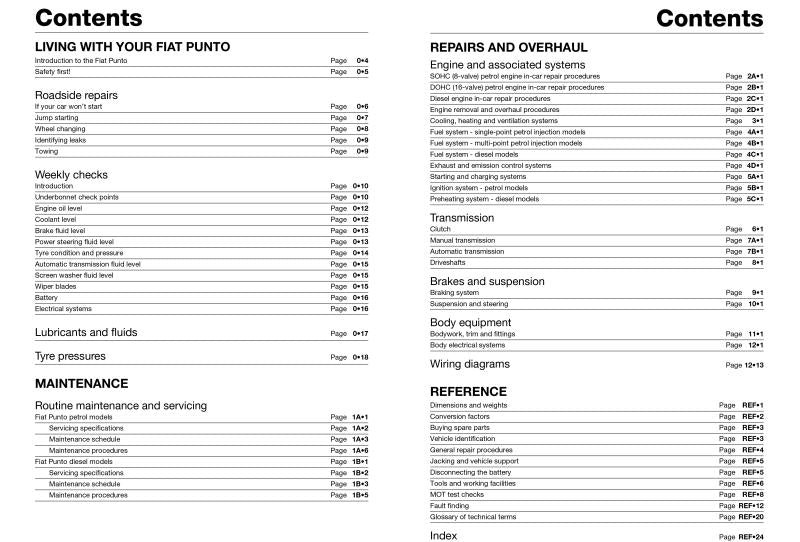 Fiat Punto Petrol & Diesel (94 - Oct 99) Haynes Repair Manual